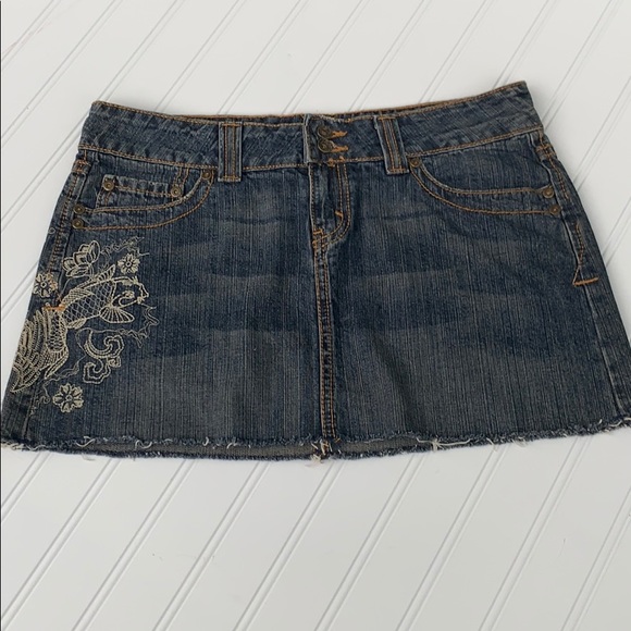 Jordache Dresses & Skirts - 🌴Jordache Denim Mini Skirt Asian Inspired Sz5/6🌴